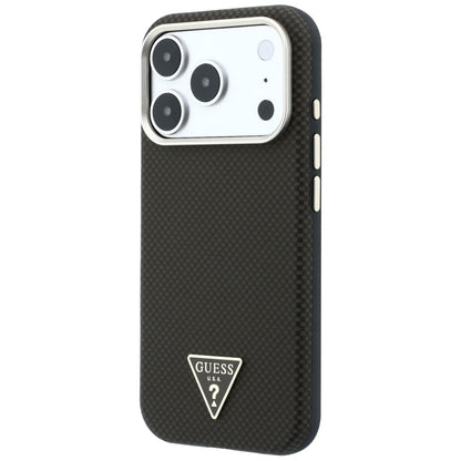 Custodia MagSafe per Apple iPhone 18 Pro Max / 17 Pro Max, Guess, Logo Triangolo Kevlar, Marrone