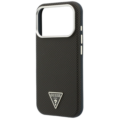 Custodia MagSafe per Apple iPhone 18 Pro Max / 17 Pro Max, Guess, Logo Triangolo Kevlar, Marrone