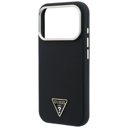 Custodia MagSafe per Apple iPhone 18 Pro Max / 17 Pro Max, Guess, Logo Triangolo Kevlar, Nera