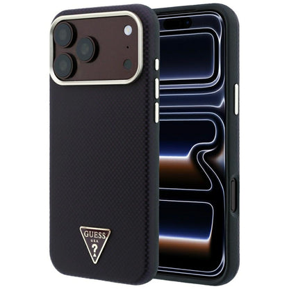 Custodia MagSafe per Apple iPhone 18 Pro Max / 17 Pro Max, Guess, Logo Triangolo Kevlar, Vinaccia