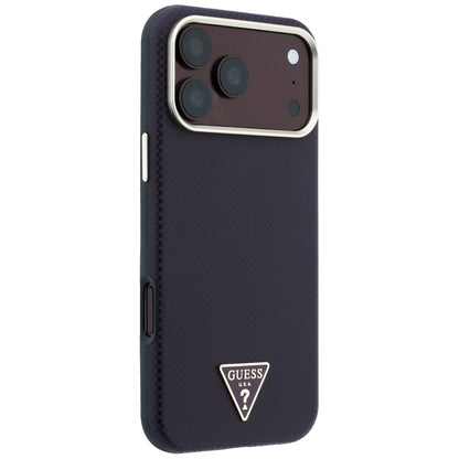 Custodia MagSafe per Apple iPhone 18 Pro Max / 17 Pro Max, Guess, Logo Triangolo Kevlar, Vinaccia