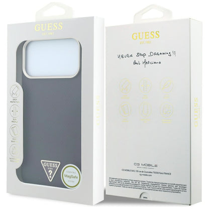Custodia MagSafe per Apple iPhone 18 Pro Max / 17 Pro Max, Guess, Logo Triangolo Kevlar, Vinaccia