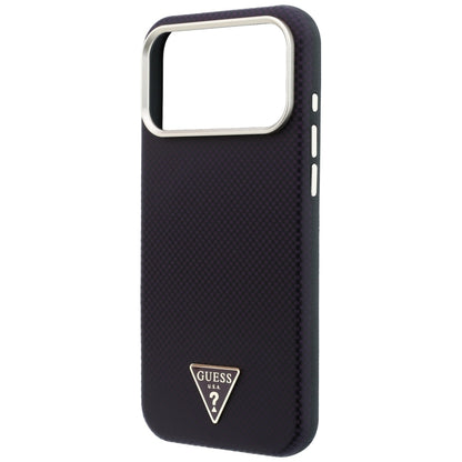 Custodia MagSafe per Apple iPhone 18 Pro Max / 17 Pro Max, Guess, Logo Triangolo Kevlar, Vinaccia