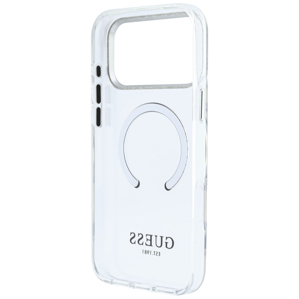 Custodia MagSafe per Apple iPhone 18 Pro Max / 17 Pro Max, Guess, Contorno Metallico, Argento