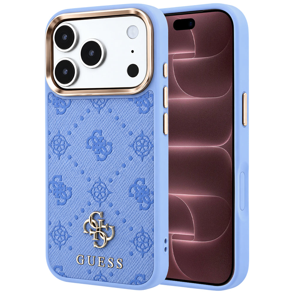 Custodia MagSafe per Apple iPhone 18 Pro Max / 17 Pro Max, Guess, Peony 4G Small Logo, Blu