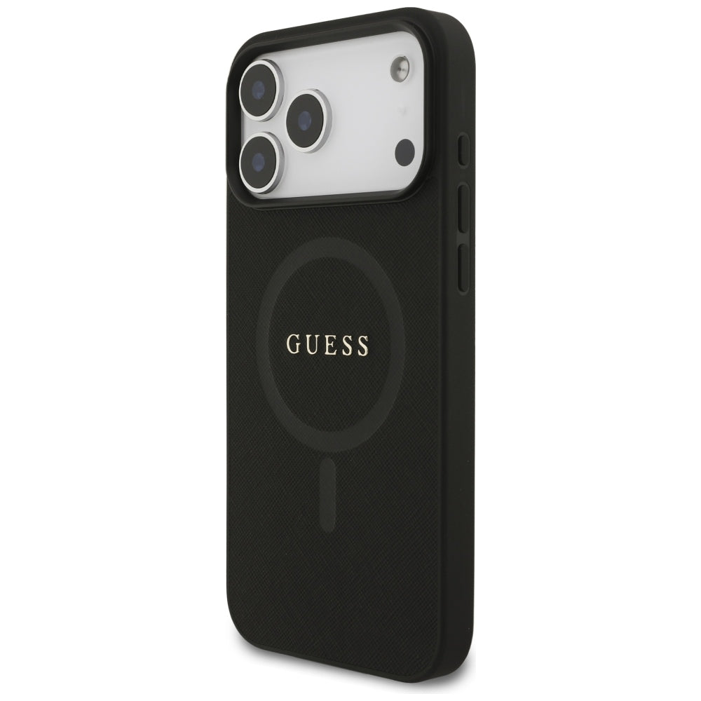 Custodia MagSafe per Apple iPhone 18 Pro Max / 17 Pro Max, Guess, Saffiano, Nera