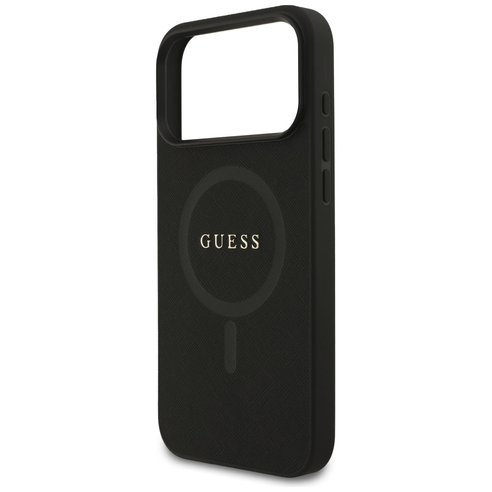 Custodia MagSafe per Apple iPhone 18 Pro Max / 17 Pro Max, Guess, Saffiano, Nera