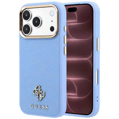 Custodia MagSafe per Apple iPhone 18 Pro Max / 17 Pro Max, Guess, Saffiano Small 4G Classic, Blu
