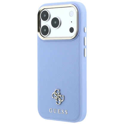 Custodia MagSafe per Apple iPhone 18 Pro Max / 17 Pro Max, Guess, Saffiano Small 4G Classic, Blu