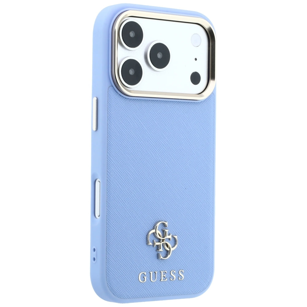 Custodia MagSafe per Apple iPhone 18 Pro Max / 17 Pro Max, Guess, Saffiano Small 4G Classic, Blu