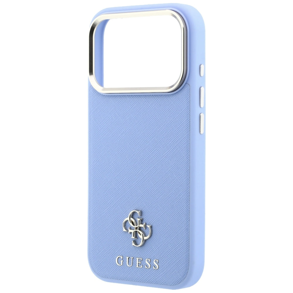 Custodia MagSafe per Apple iPhone 18 Pro Max / 17 Pro Max, Guess, Saffiano Small 4G Classic, Blu