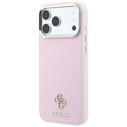 MagSafe Case for Apple iPhone 18 Pro Max / 17 Pro Max, Guess, Saffiano Small 4G Classic, Pink