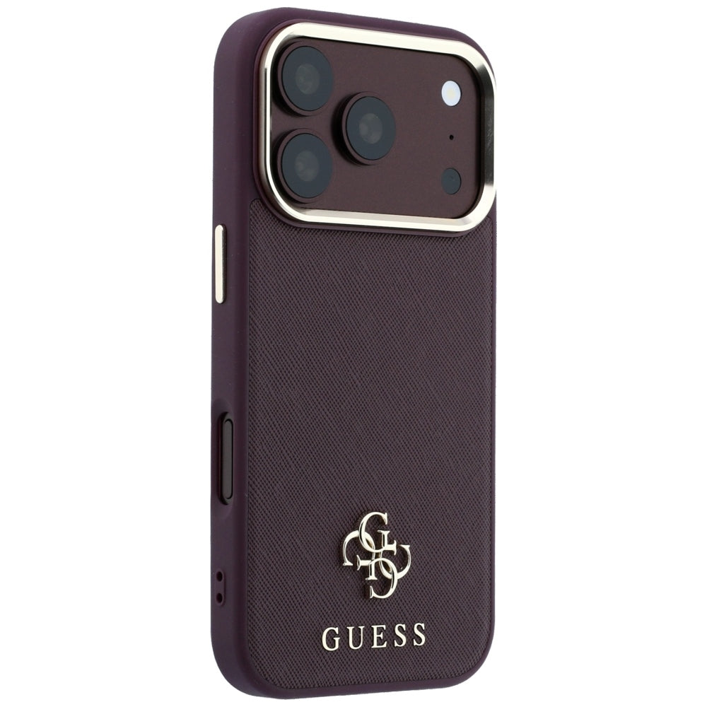 Custodia MagSafe per Apple iPhone 18 Pro Max / 17 Pro Max, Guess, Saffiano Small 4G Classic, Vinaccia