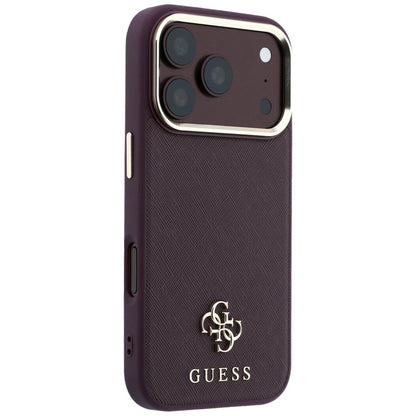 Custodia MagSafe per Apple iPhone 18 Pro Max / 17 Pro Max, Guess, Saffiano Small 4G Classic, Vinaccia