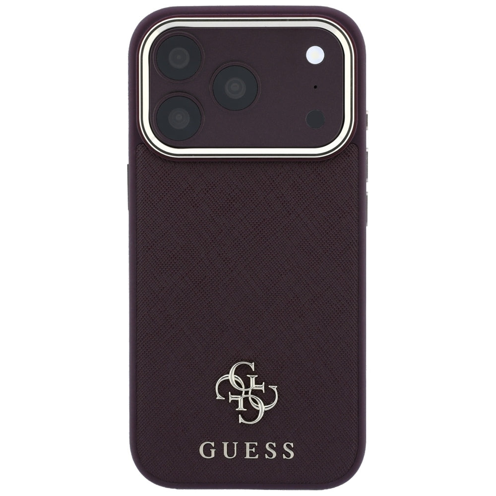 Custodia MagSafe per Apple iPhone 18 Pro Max / 17 Pro Max, Guess, Saffiano Small 4G Classic, Vinaccia