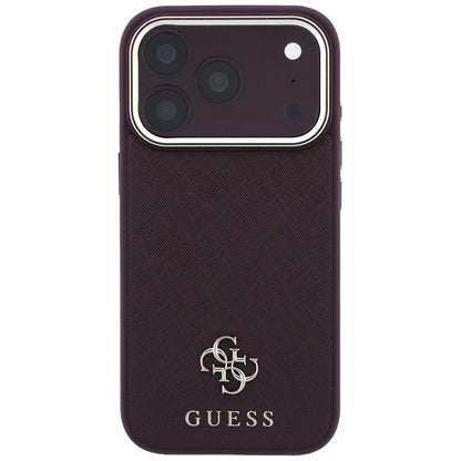 Custodia MagSafe per Apple iPhone 18 Pro Max / 17 Pro Max, Guess, Saffiano Small 4G Classic, Vinaccia