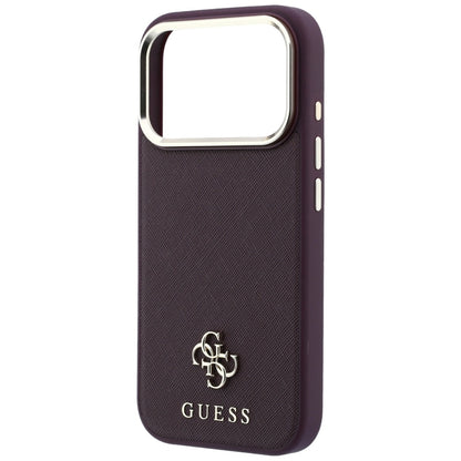 Custodia MagSafe per Apple iPhone 18 Pro Max / 17 Pro Max, Guess, Saffiano Small 4G Classic, Vinaccia