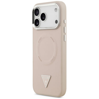 Custodia MagSafe per Apple iPhone 18 Pro Max / 17 Pro Max, Guess, Triangle Logo, Rosa