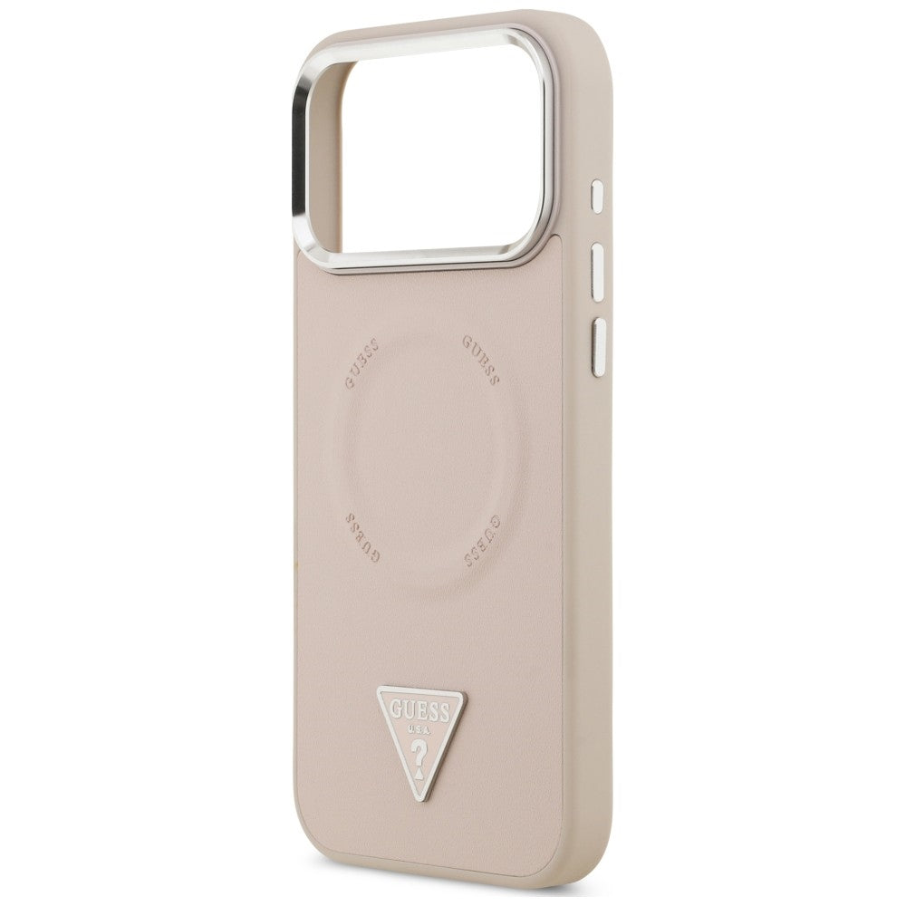 Custodia MagSafe per Apple iPhone 18 Pro Max / 17 Pro Max, Guess, Triangle Logo, Rosa