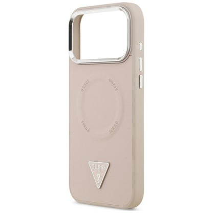 Custodia MagSafe per Apple iPhone 18 Pro Max / 17 Pro Max, Guess, Triangle Logo, Rosa