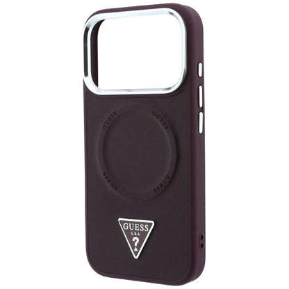Custodia MagSafe per Apple iPhone 18 Pro Max / 17 Pro Max, Guess, Triangle Logo, bordeaux