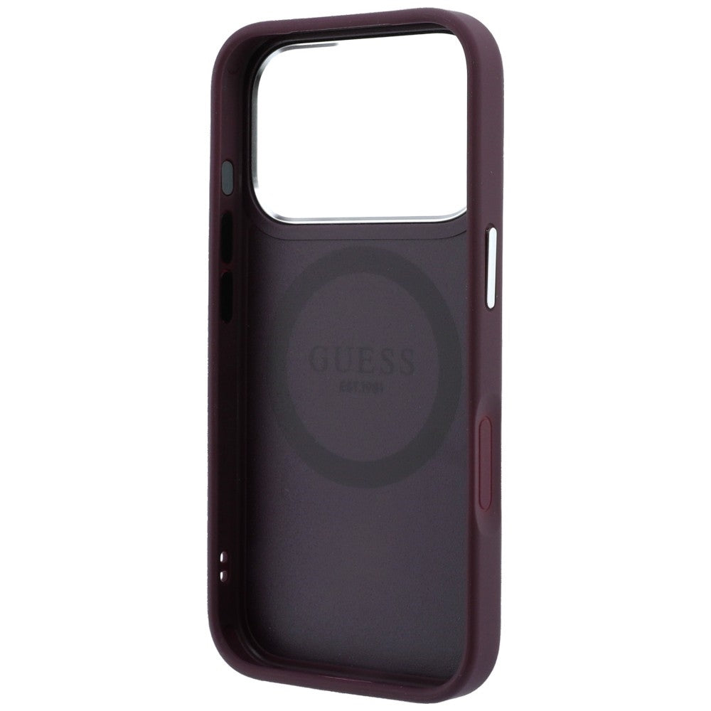Custodia MagSafe per Apple iPhone 18 Pro Max / 17 Pro Max, Guess, Triangle Logo, bordeaux