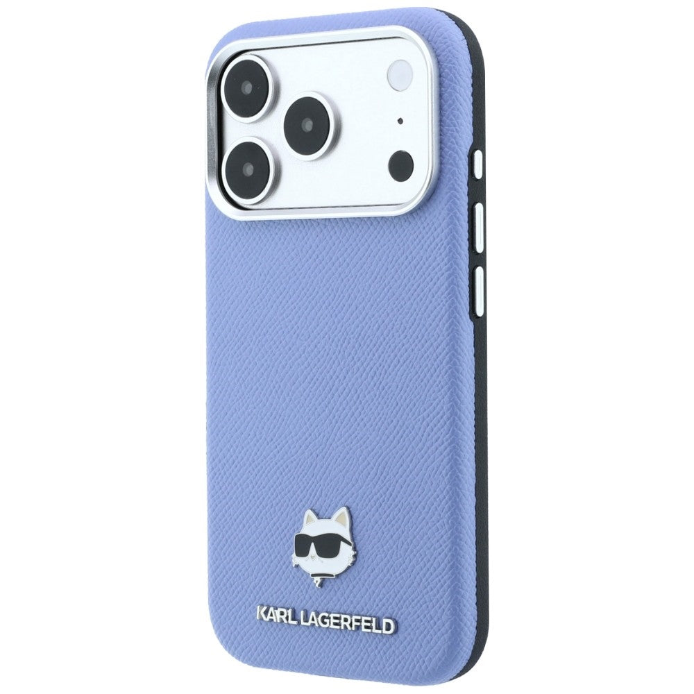 Custodia MagSafe per Apple iPhone 18 Pro Max / 17 Pro Max, Karl Lagerfeld, Grained Choupette Head, Bleu