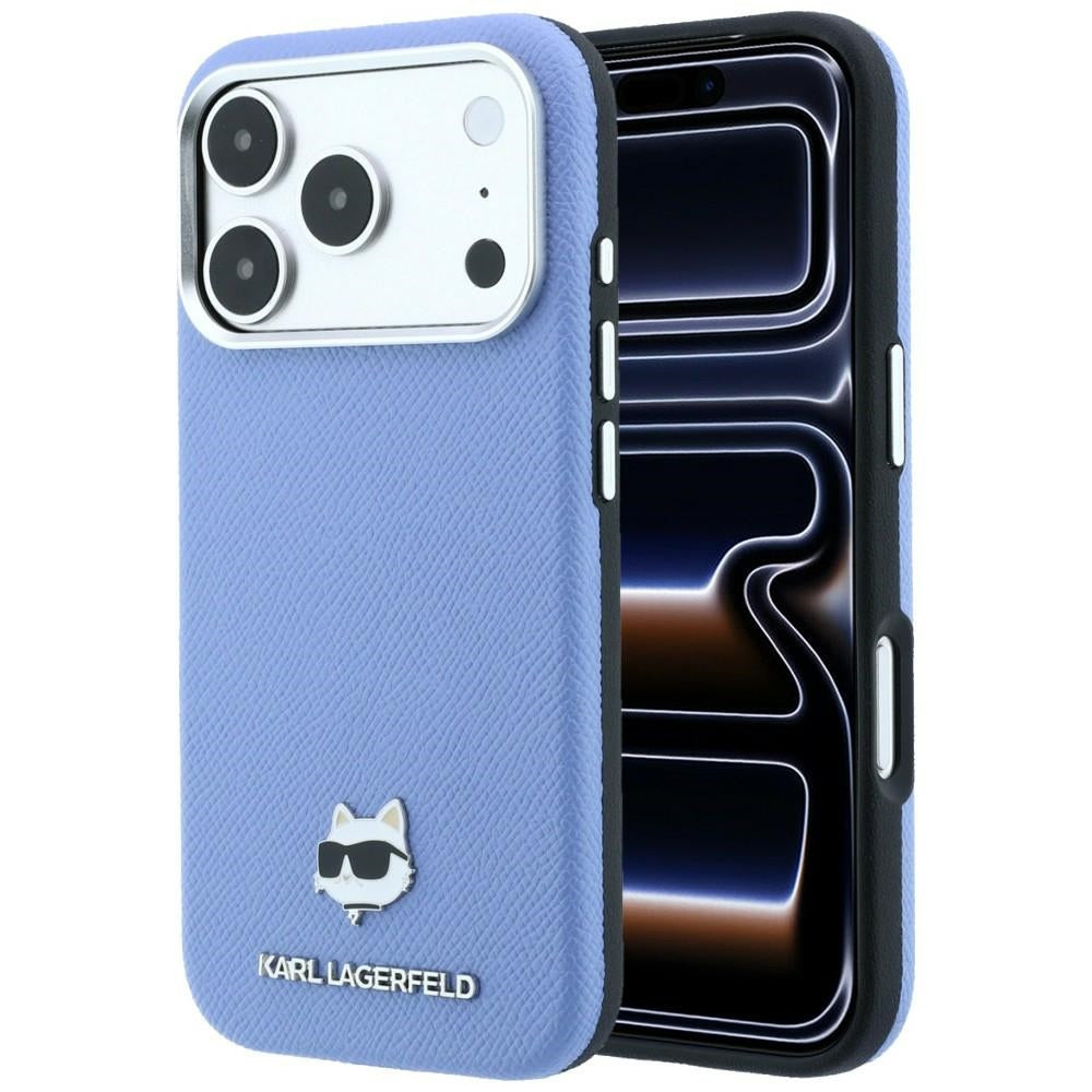 Custodia MagSafe per Apple iPhone 18 Pro Max / 17 Pro Max, Karl Lagerfeld, Grained Choupette Head, Bleu