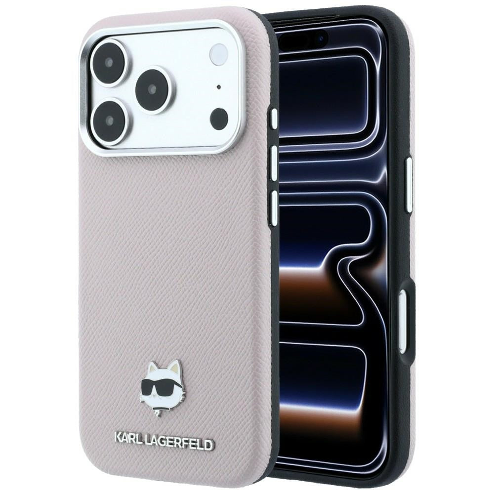 Custodia MagSafe per Apple iPhone 18 Pro Max / 17 Pro Max, Karl Lagerfeld, Grained Choupette Head, Rosa