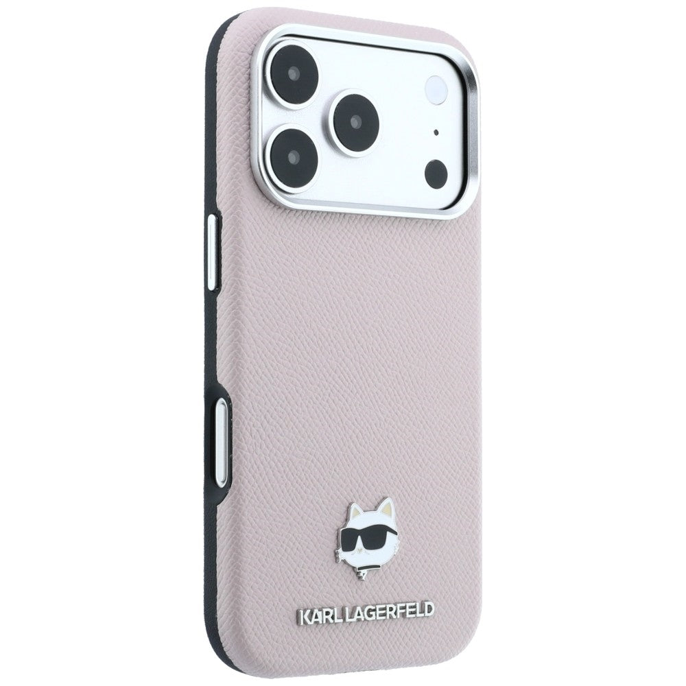 Custodia MagSafe per Apple iPhone 18 Pro Max / 17 Pro Max, Karl Lagerfeld, Grained Choupette Head, Rosa