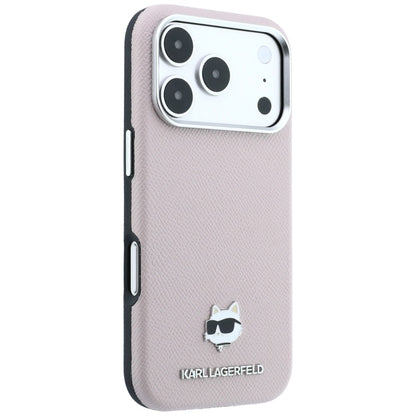 Custodia MagSafe per Apple iPhone 18 Pro Max / 17 Pro Max, Karl Lagerfeld, Grained Choupette Head, Rosa