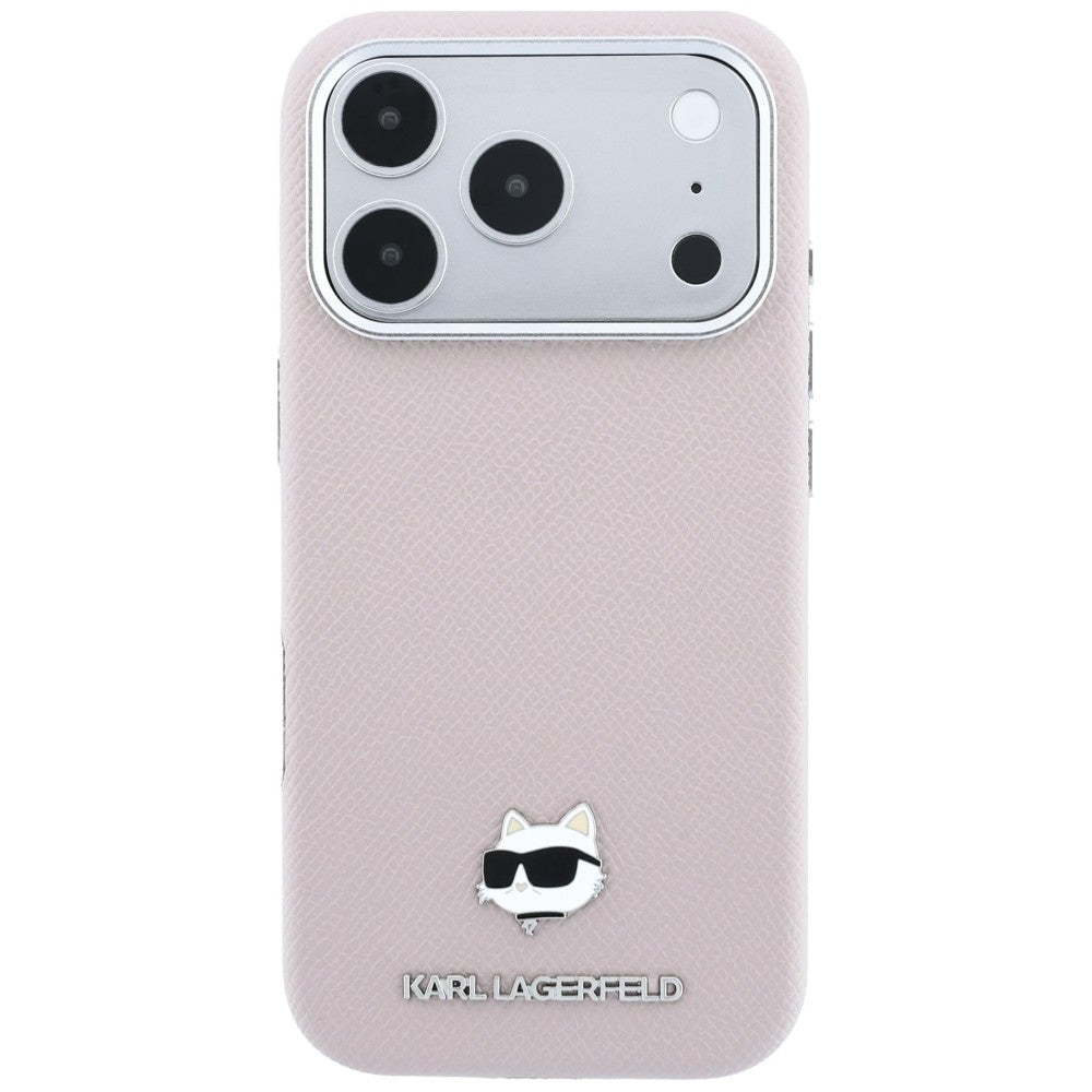 Custodia MagSafe per Apple iPhone 18 Pro Max / 17 Pro Max, Karl Lagerfeld, Grained Choupette Head, Rosa