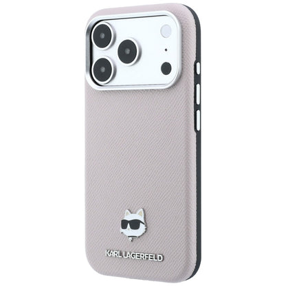 Custodia MagSafe per Apple iPhone 18 Pro Max / 17 Pro Max, Karl Lagerfeld, Grained Choupette Head, Rosa