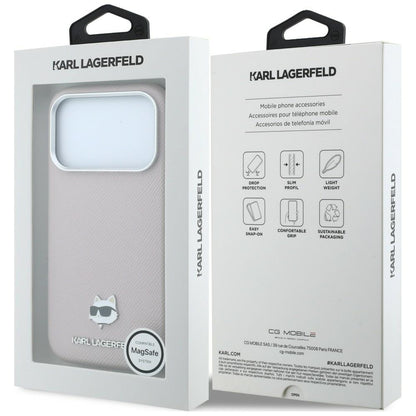 Custodia MagSafe per Apple iPhone 18 Pro Max / 17 Pro Max, Karl Lagerfeld, Grained Choupette Head, Rosa