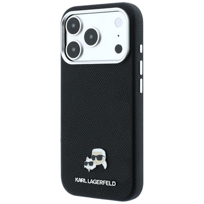 Custodia MagSafe per Apple iPhone 18 Pro Max / 17 Pro Max, Karl Lagerfeld, Grained KC Heads, Nera