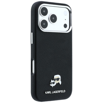 Custodia MagSafe per Apple iPhone 18 Pro Max / 17 Pro Max, Karl Lagerfeld, Grained KC Heads, Nera