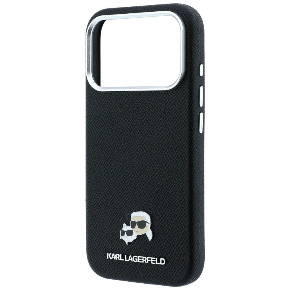 Custodia MagSafe per Apple iPhone 18 Pro Max / 17 Pro Max, Karl Lagerfeld, Grained KC Heads, Nera