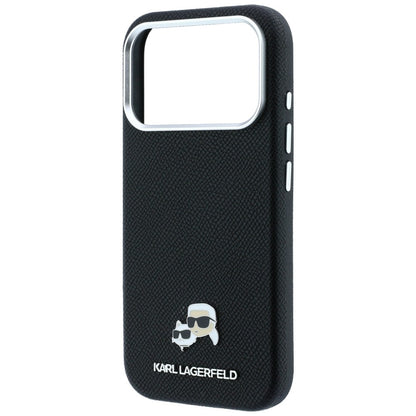 Custodia MagSafe per Apple iPhone 18 Pro Max / 17 Pro Max, Karl Lagerfeld, Grained KC Heads, Nera