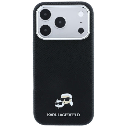 Custodia MagSafe per Apple iPhone 18 Pro Max / 17 Pro Max, Karl Lagerfeld, Grained KC Heads, Nera