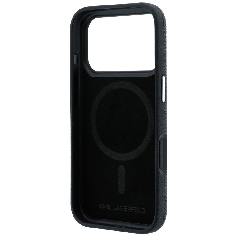 Custodia MagSafe per Apple iPhone 18 Pro Max / 17 Pro Max, Karl Lagerfeld, Grained KC Heads, Nera