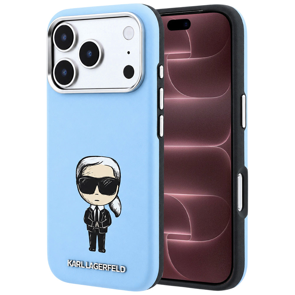 Custodia MagSafe per Apple iPhone 18 Pro Max / 17 Pro Max, Karl Lagerfeld, Ikonik Sketch, Blu
