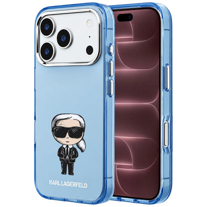 Custodia MagSafe per Apple iPhone 18 Pro Max / 17 Pro Max, Karl Lagerfeld, IML Ikonik Sketch Print, Blu
