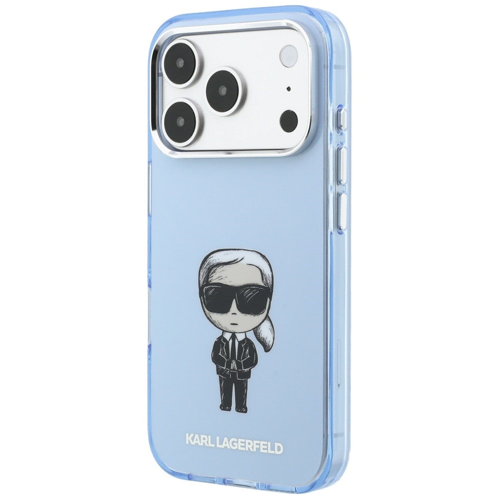 Custodia MagSafe per Apple iPhone 18 Pro Max / 17 Pro Max, Karl Lagerfeld, IML Ikonik Sketch Print, Blu