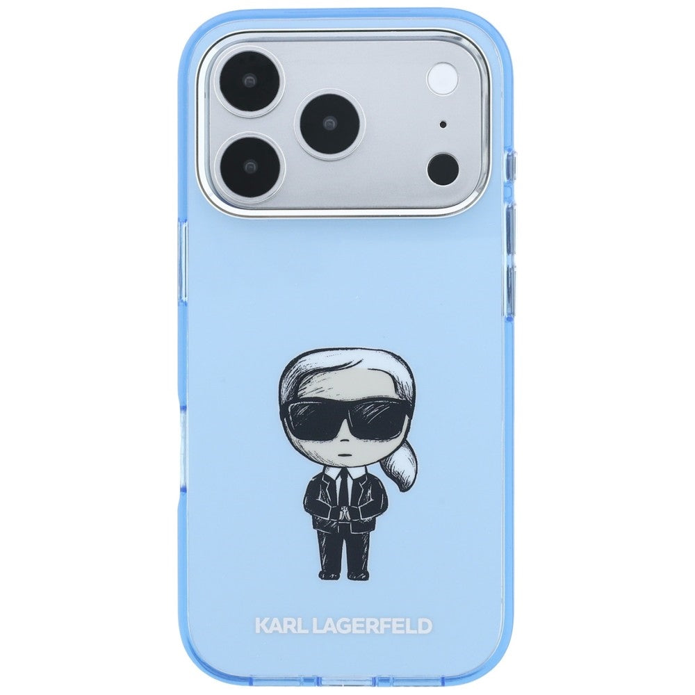 Custodia MagSafe per Apple iPhone 18 Pro Max / 17 Pro Max, Karl Lagerfeld, IML Ikonik Sketch Print, Blu