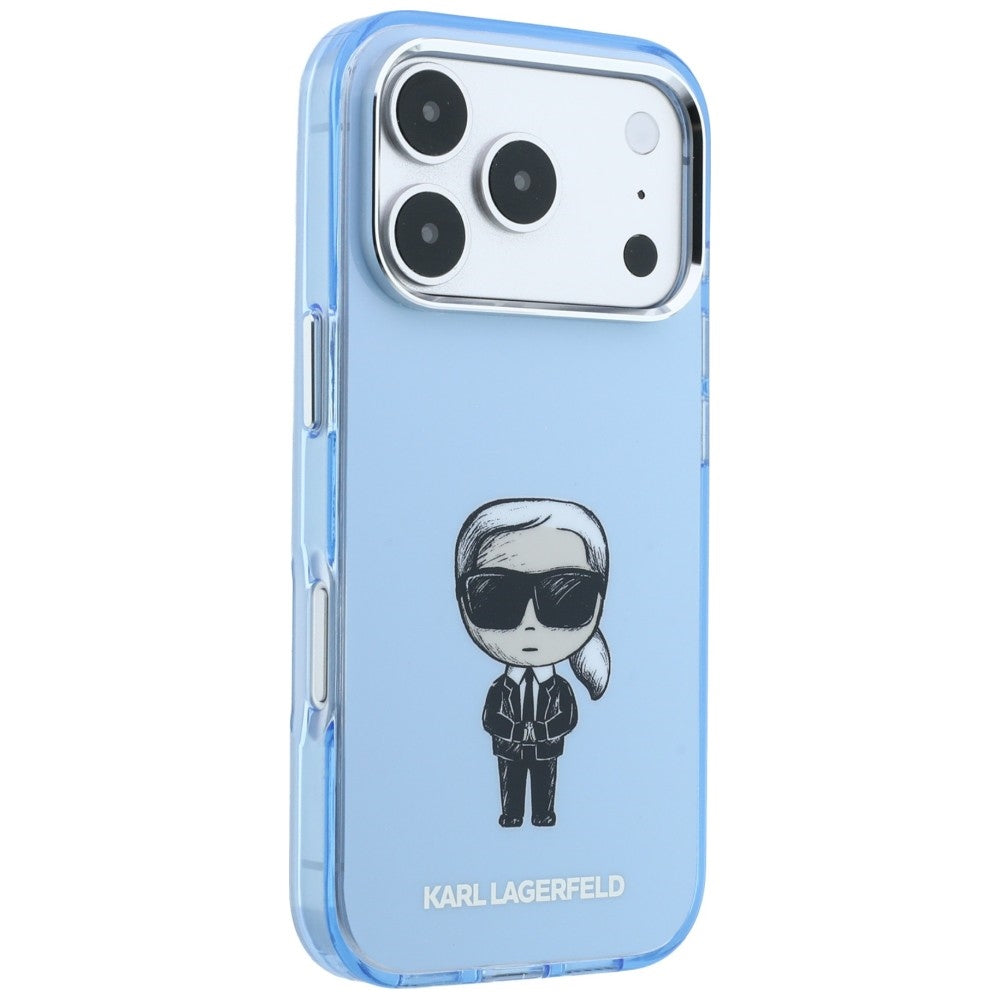 Custodia MagSafe per Apple iPhone 18 Pro Max / 17 Pro Max, Karl Lagerfeld, IML Ikonik Sketch Print, Blu