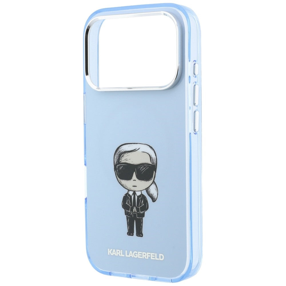 Custodia MagSafe per Apple iPhone 18 Pro Max / 17 Pro Max, Karl Lagerfeld, IML Ikonik Sketch Print, Blu