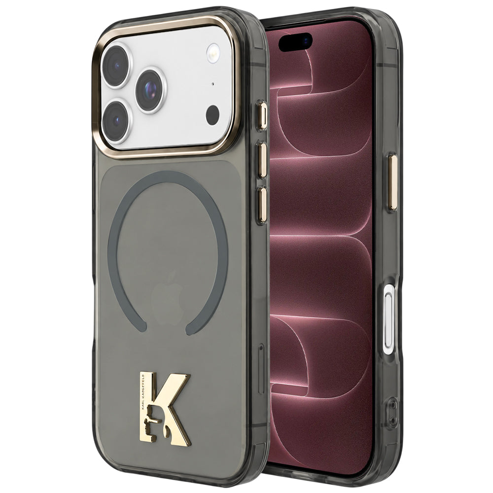 Custodia MagSafe per Apple iPhone 18 Pro Max / 17 Pro Max, Karl Lagerfeld, IML Karl Head Logo, nera