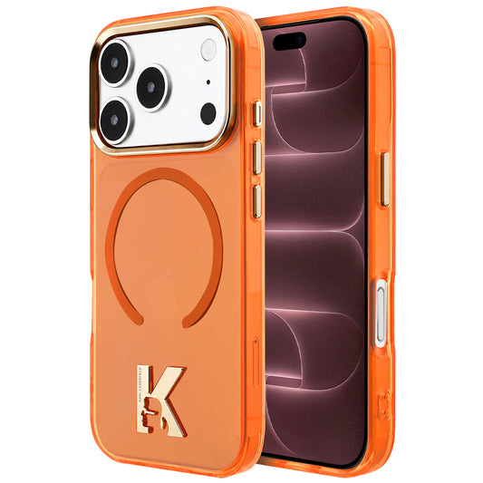 Custodia MagSafe per Apple iPhone 18 Pro Max / 17 Pro Max, Karl Lagerfeld, IML Karl Head Logo, arancione
