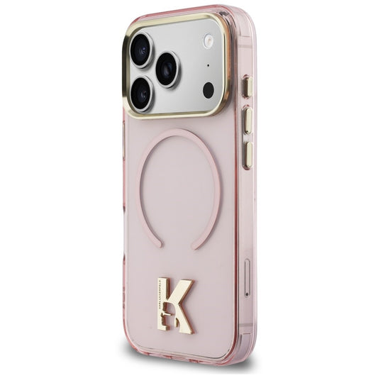 Custodia MagSafe per Apple iPhone 18 Pro Max / 17 Pro Max, Karl Lagerfeld, IML Karl Head Logo, rosa