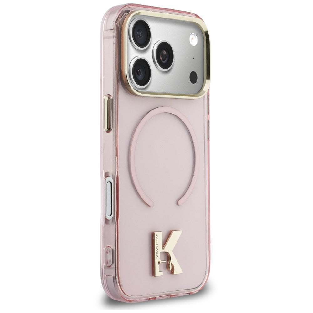 Custodia MagSafe per Apple iPhone 18 Pro Max / 17 Pro Max, Karl Lagerfeld, IML Karl Head Logo, rosa